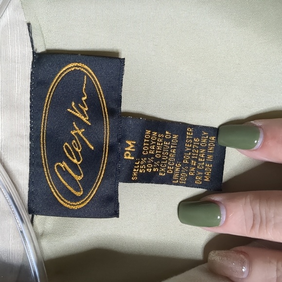 ALEX KIM* embroidered floral long sleeved, long blazer jacket side slit size M - Picture 13 of 17